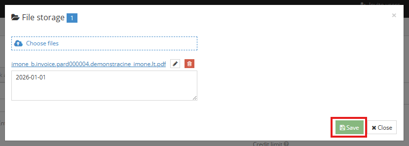 Option to enter a comment and edit the file name